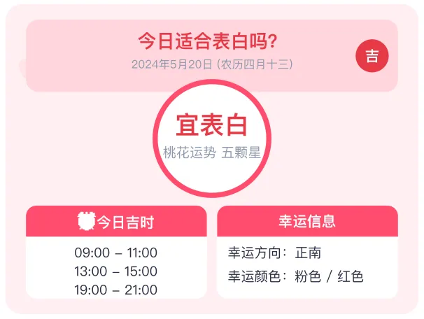 今日适合表白