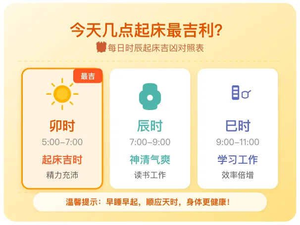 今天几点起床最吉利每日时辰